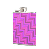 Treppenmuster aus rosa Streifen Flachmann (Links)