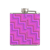 Treppenmuster aus rosa Streifen Flachmann (Rückseite)
