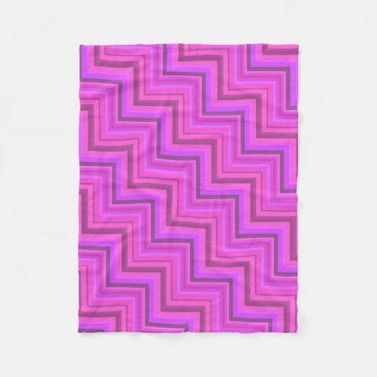 Treppenmuster aus rosa Streifen Fleecedecke (Vorderseite)