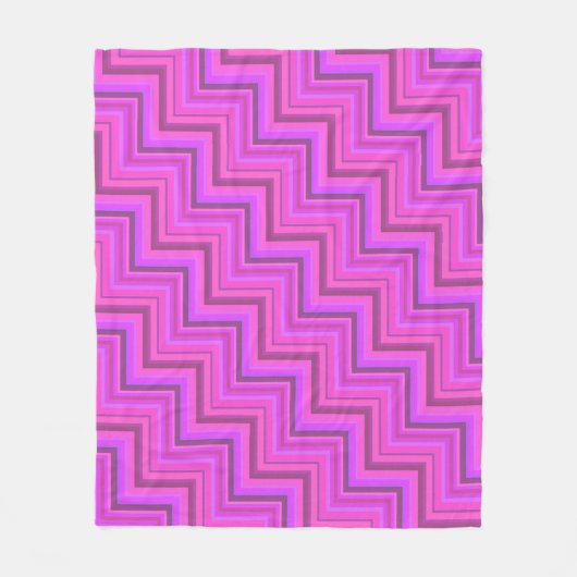 Treppenmuster aus rosa Streifen Fleecedecke (Vorderseite)
