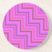 Treppenmuster aus rosa Streifen Getränkeuntersetzer (Vorne)