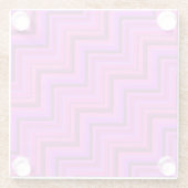 Treppenmuster aus rosa Streifen Glasuntersetzer (Rückseite)