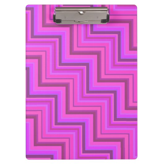 Treppenmuster aus rosa Streifen Klemmbrett (Vorderseite)