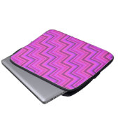 Treppenmuster aus rosa Streifen Laptopschutzhülle (Vorne Knopf)