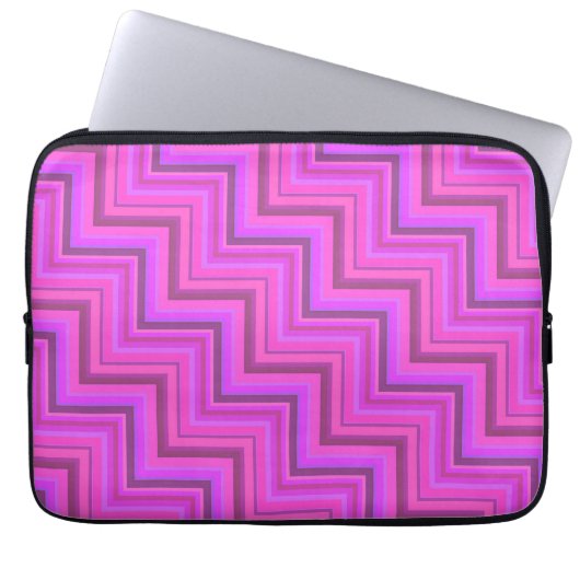 Treppenmuster aus rosa Streifen Laptopschutzhülle (Vorderseite)