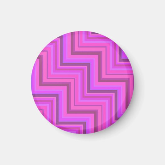 Treppenmuster aus rosa Streifen Magnet (Vorne)