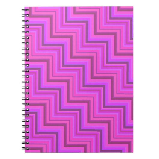 Treppenmuster aus rosa Streifen Notizblock (Vorderseite)