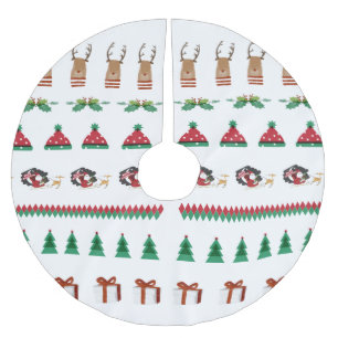 Treppenrock Christmas Tree Red Green Santa Reindee Polyester Weihnachtsbaumdecke