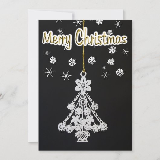 Treppenschmuck und Schneeflocken Einladung (Vorderseite)