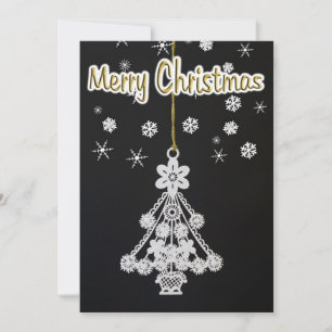 Treppenschmuck und Schneeflocken Einladung