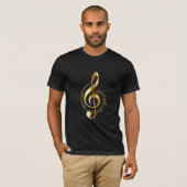 Treppenstaub-Musiknote in Gold-T - Shirt (Vorne ganz)