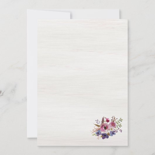 Treppenstich mit Blume zum Hochzeitsfeiern Einladung (Rückseite)