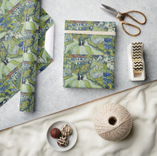 Treppenweg von Van Gogh in Auvers Landschaftskunst Geschenkpapier