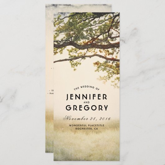 Treppenzweige rustikale Hochzeitsprogramme Programm (Vorne/Hinten)