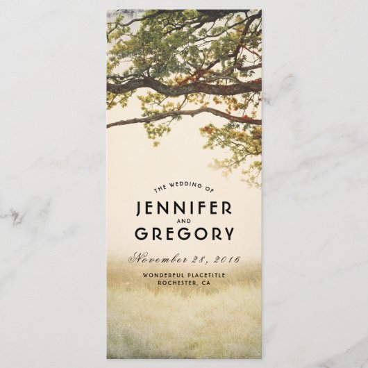 Treppenzweige rustikale Hochzeitsprogramme Programm (Vorderseite)