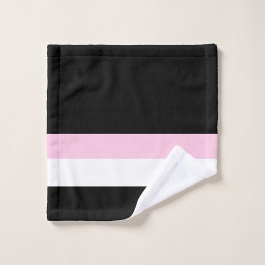 Très Chic Black Stripes Badhandtuch Set (Waschlappen)