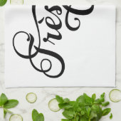 Très Chic, französische Wortkunst, Textentwurf mit Küchentuch (Gefaltet)