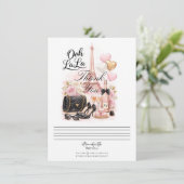 Très Chic in the City Pink Paris Thank You Card Einladung (Stehend Vorderseite)