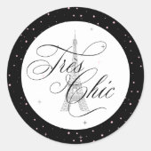 Très Chic Paris Polka Dots ID1162 Runder Aufkleber (Vorderseite)