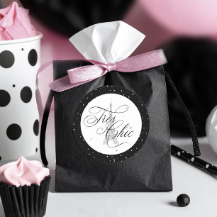 Très Chic Paris Polka Dots ID1162 Runder Aufkleber