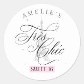 Très Chic Paris Sweet 16 ID1162 Runder Aufkleber (Vorderseite)