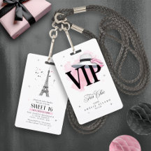 Trés Chic Parisian Sweet 16 ID1162 Abzeichen