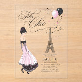 Trés Chic Parisian Sweet 16 ID1162 Acryleinladungen (Vorderseite)