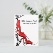 Tres Chic Red High Heels Jugendstil Design Postkarte (Stehend Vorderseite)