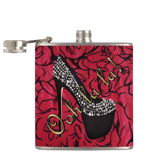 Tres Chic Rouge Fleurs Flachmann (Geöffnet)