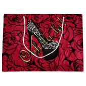 Tres Chic Rouge Fleurs Große Geschenktüte (Vorderseite)