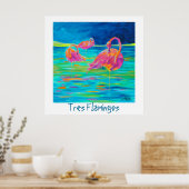 Tres Flamingos Poster (Küche)