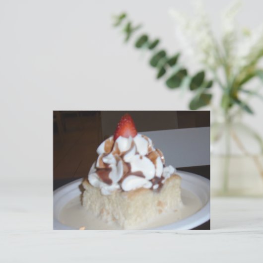 Tres Leches Cake Postkarte (Stehend Vorderseite)
