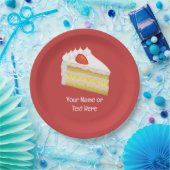 Tres Leches Cake Slice - benutzerdefinierte Texte Pappteller (Party)