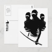 tres ninjas. postkarte (Vorne/Hinten)