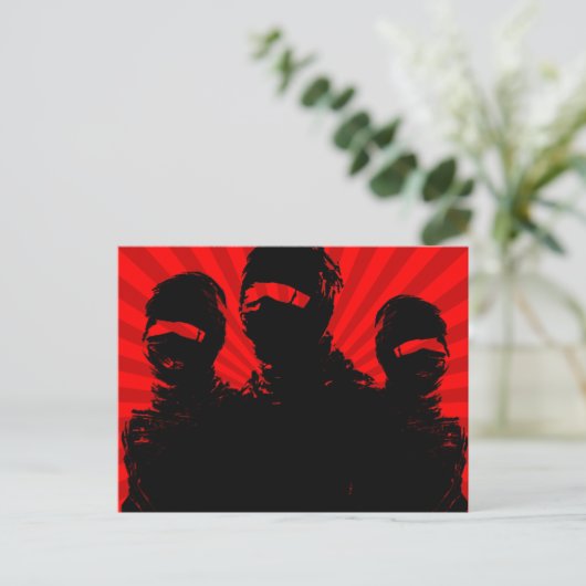 tres ninjas. postkarte (Stehend Vorderseite)
