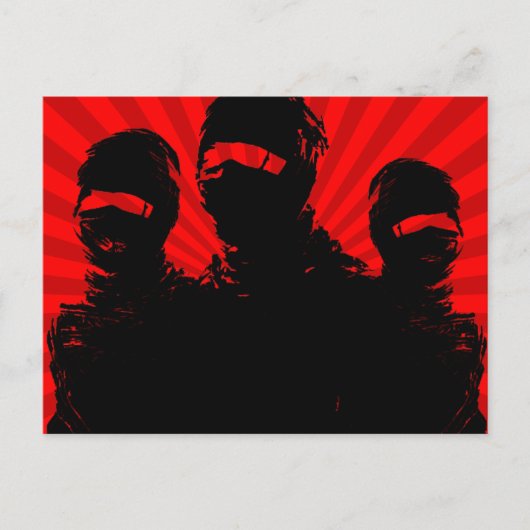 tres ninjas. postkarte (Vorderseite)