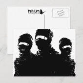 tres ninjas. postkarte (Vorne/Hinten)
