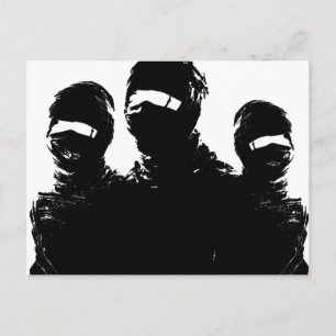 tres ninjas. postkarte