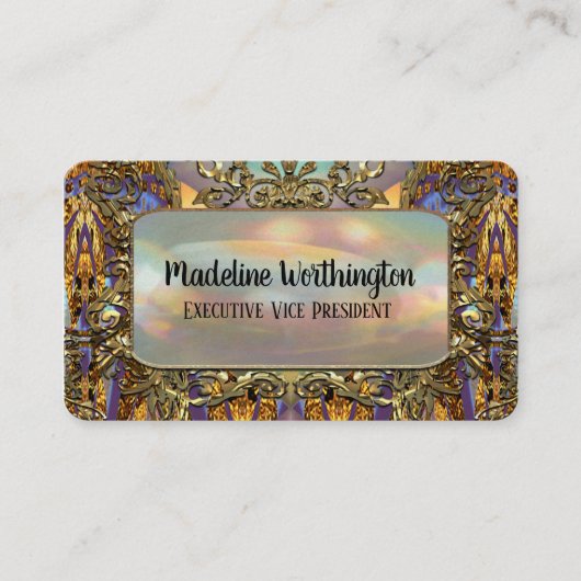 Très orné Elegantes französisches Barock Beruflich Visitenkarte (Vorderseite)