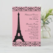 Tres Paris Probe Dinner Einladung (pink) (Stehend Vorderseite)