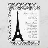 Tres Paris Probe Dinner (weiß) Einladung (Vorne/Hinten)