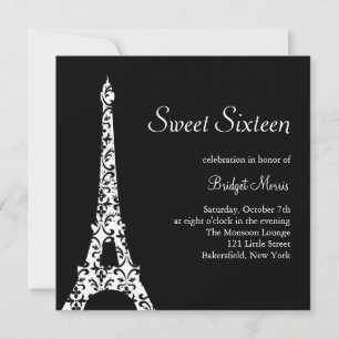 Tres Paris Sweet Sixteen Geburtstagseinladung 2 Einladung