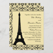 Tres Paris Wedding Einladung (gelb) (Vorne/Hinten)