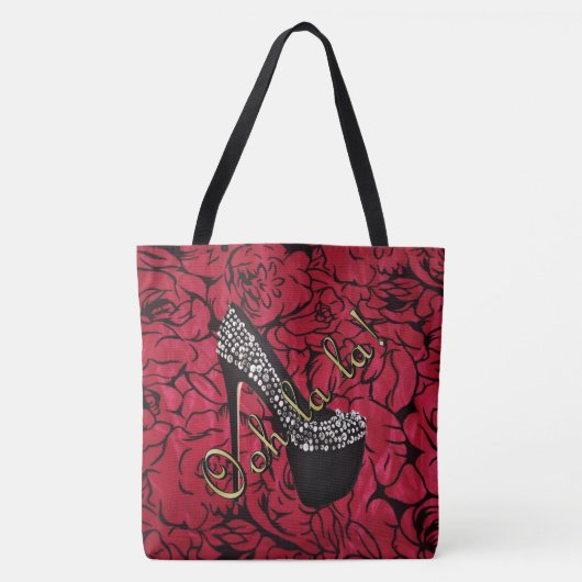 Tres schickes Rouge Fleurs Tasche (Vorderseite)