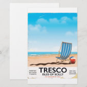 Tresco Isles of Scilly Vintages Bahnposter Briefpapier (Vorne/Hinten)
