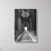 Trestle Bridge in Schwarz-Weiß Leinwanddruck (Vorderseite)