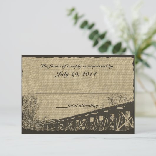 Trestle Bridge Wedding Response RSVP Karte (Stehend Vorderseite)