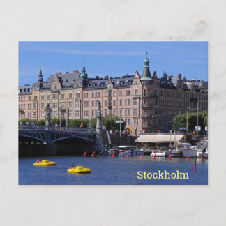 Tretboote an einem Sommertag in Stockholm, Schwede Postkarte