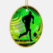 Treten der Bälle im Grün und im Gold Keramik Ornament (Rechts)