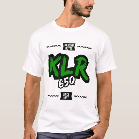 Treten der Hintern mit dem Kawasaki KLR650 T-Shirt (Vorderseite)